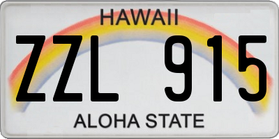 HI license plate ZZL915