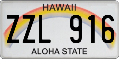 HI license plate ZZL916