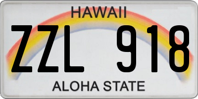 HI license plate ZZL918