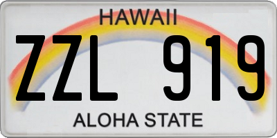 HI license plate ZZL919