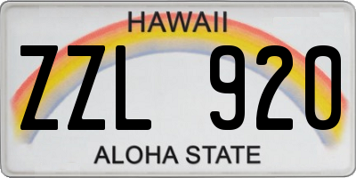 HI license plate ZZL920