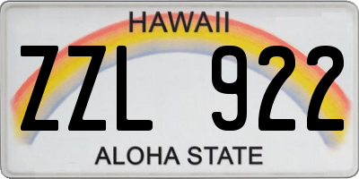 HI license plate ZZL922