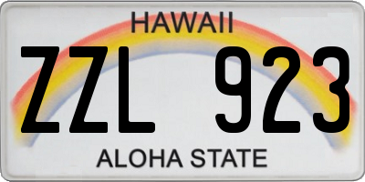 HI license plate ZZL923