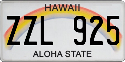 HI license plate ZZL925