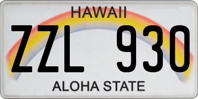 HI license plate ZZL930