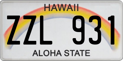 HI license plate ZZL931