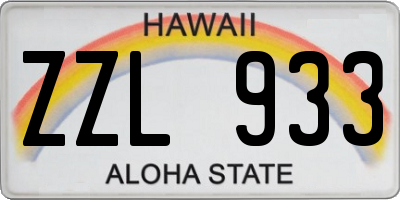 HI license plate ZZL933