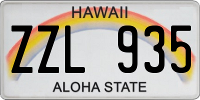 HI license plate ZZL935