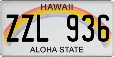 HI license plate ZZL936