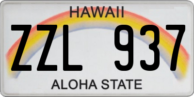 HI license plate ZZL937