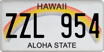 HI license plate ZZL954