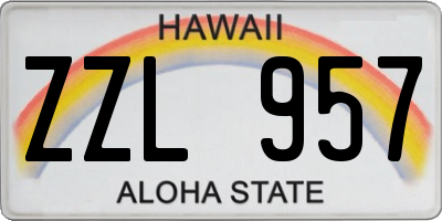 HI license plate ZZL957