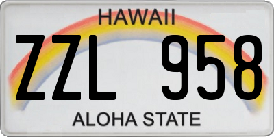 HI license plate ZZL958