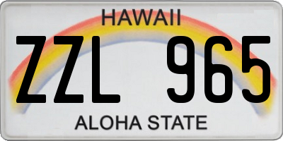 HI license plate ZZL965