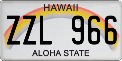 HI license plate ZZL966