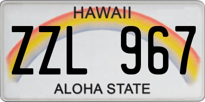 HI license plate ZZL967