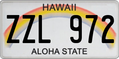 HI license plate ZZL972