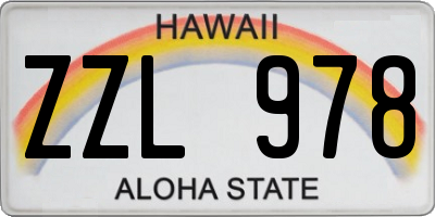 HI license plate ZZL978