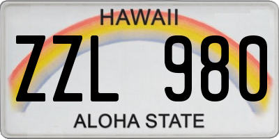 HI license plate ZZL980