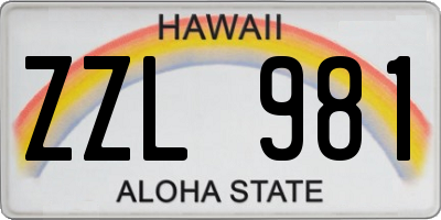 HI license plate ZZL981