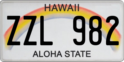 HI license plate ZZL982