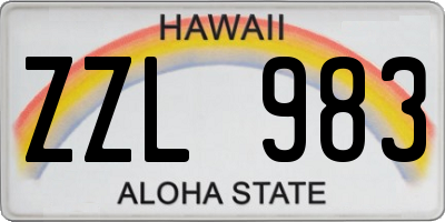 HI license plate ZZL983