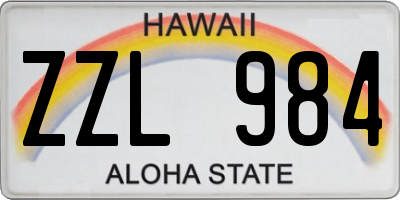 HI license plate ZZL984