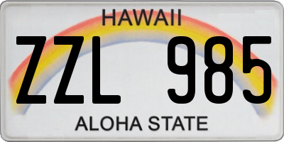 HI license plate ZZL985