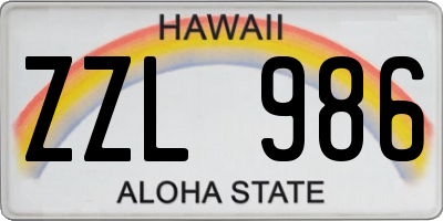 HI license plate ZZL986