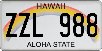 HI license plate ZZL988