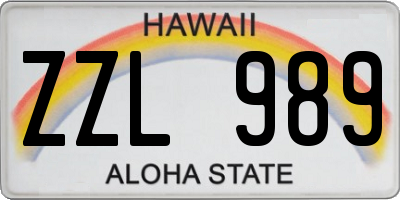 HI license plate ZZL989