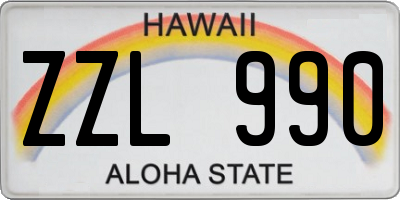 HI license plate ZZL990