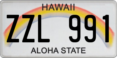 HI license plate ZZL991