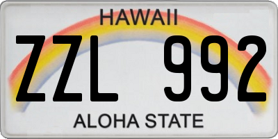 HI license plate ZZL992