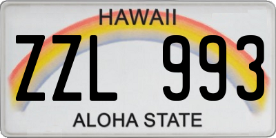 HI license plate ZZL993