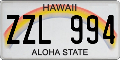 HI license plate ZZL994