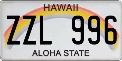 HI license plate ZZL996