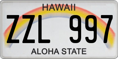 HI license plate ZZL997