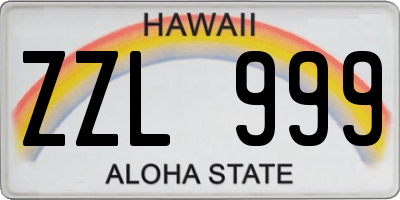 HI license plate ZZL999