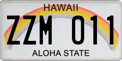 HI license plate ZZM011