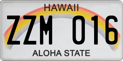 HI license plate ZZM016