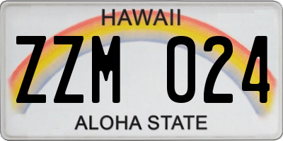 HI license plate ZZM024