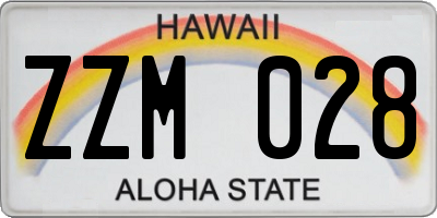 HI license plate ZZM028