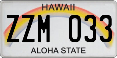 HI license plate ZZM033