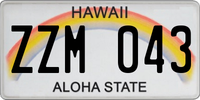 HI license plate ZZM043