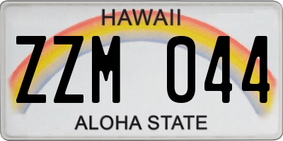 HI license plate ZZM044