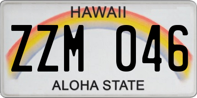 HI license plate ZZM046