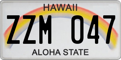 HI license plate ZZM047