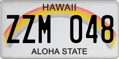 HI license plate ZZM048