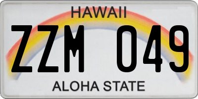 HI license plate ZZM049